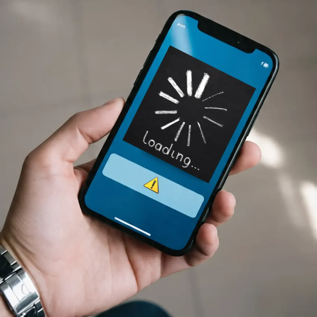 celular travado na mão de uma pessoa
